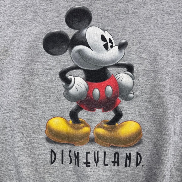 Disney Disneyland Resort Mickey Mouse Sweatshirt Gray Mens Medium VTG 90s FLAW - Picture 2 of 8